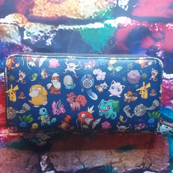 Loungefly Pokémon Blue Wallet with Original Characters - Used - Picture 3 of 8